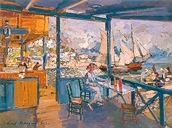 "Пристань в Гурзуфе", 1914 год, холст, масло 