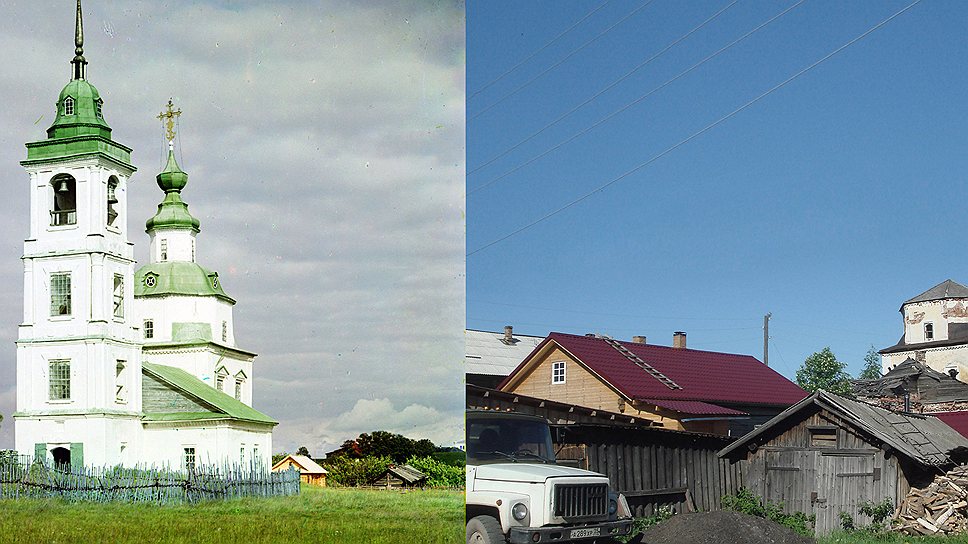 Церковь Пресвятой Богородицы в Белозерске, 1909 год и 2013 год (фотограф В. Ратников)