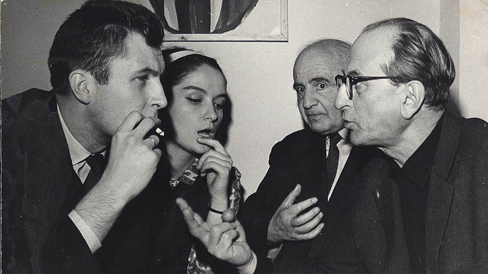 Андрей Смирнов (слева), Лариса Шепитько, Михаил Ромм (справа), 1960-е годы 