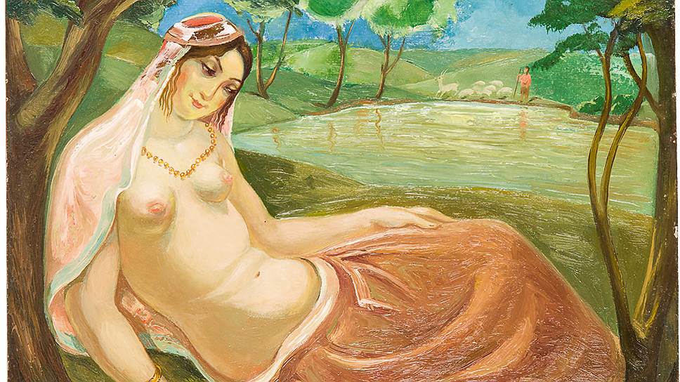 Ладо Гудиашвили. "Красавица на берегу озера", середина XX века