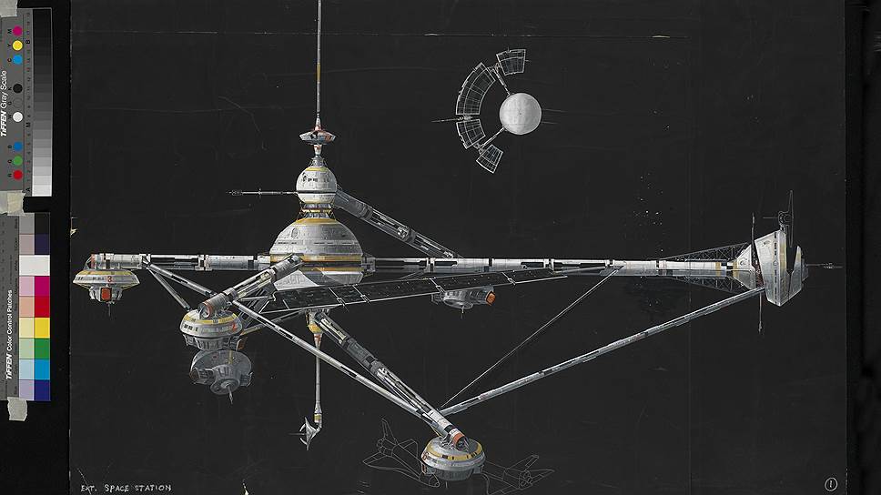 Эскиз космической станции для фильма "Лунный гонщик", 1979 год
