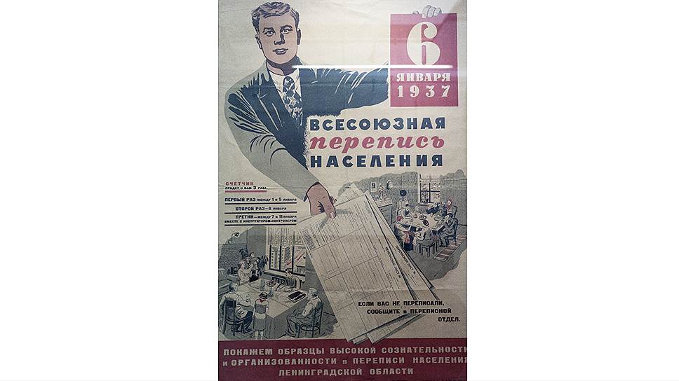 Плакат к Всесоюзной переписи населения, 1937 год 