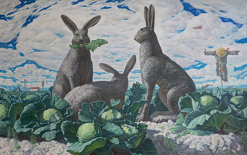 Дмитрий Локтионов. «Зайцы и капуста. Предчувствие гражданской войны», 2015 год  