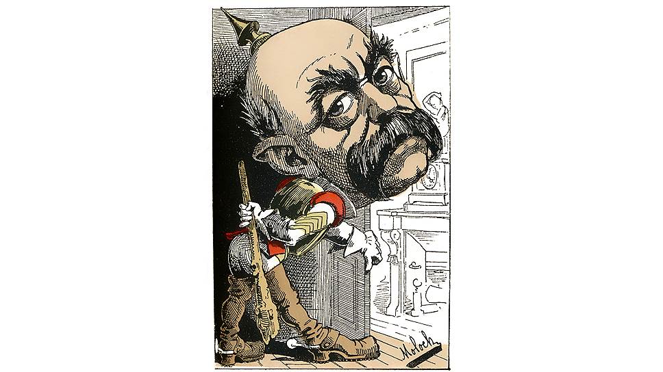 Карикатура на Отто фон Бисмарка в Le Trombinoscope, 1882 год 