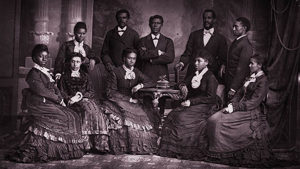 Fisk Jubilee Singers на гастролях в Англии, 1873 год 