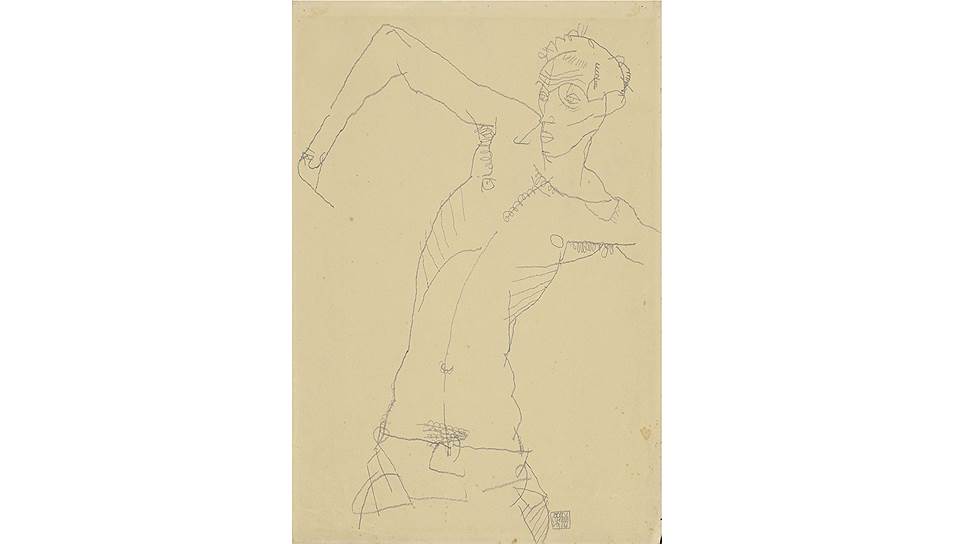 Эгон Шиле. «Автопортрет», 1914 год  