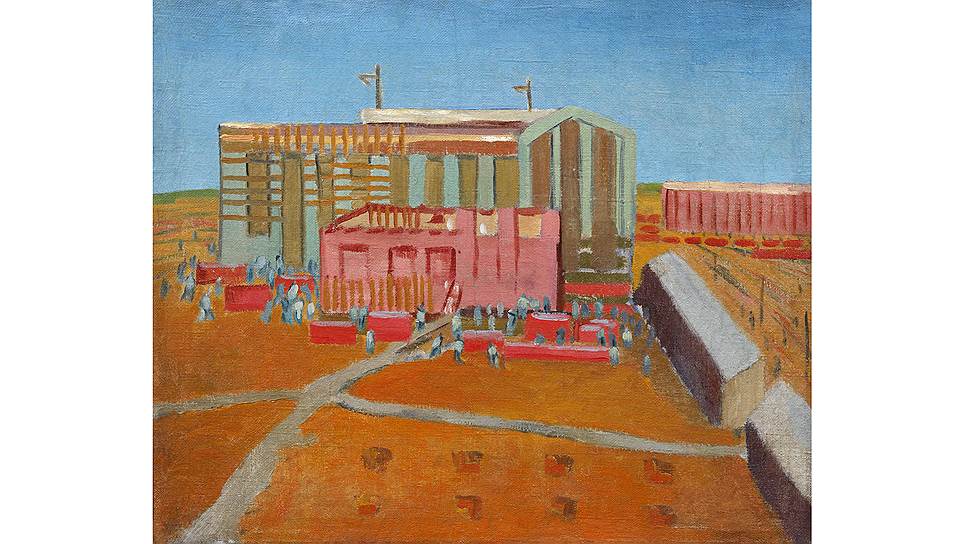 Виктор Прошкин. «Строительство Харьковского тракторного завода», 1930 год