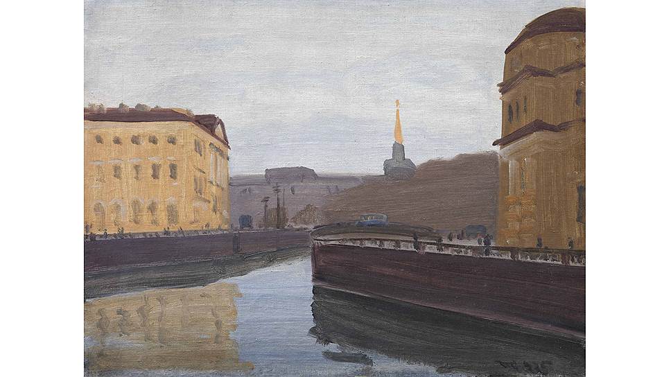 Владимир Гринберг. «Ленинградский пейзаж (Мойка у Мало-Конюшенного моста)», 1935 год