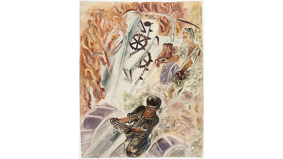 Алексей Пахомов. «Уборка урожая», 1930