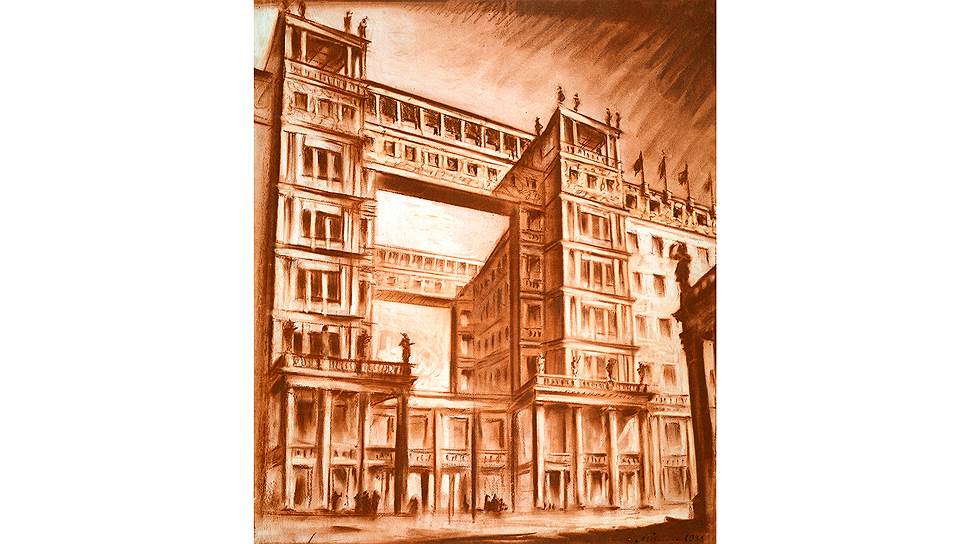 Проект Дворца техники на Фрунзенской набережной, Москва, 1933