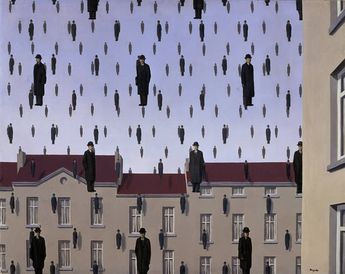 Рене Магритт. "Голконда", 1953
