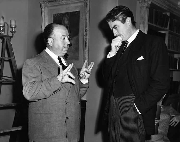 С Грегори Пеком на съемках «Дело Парадайна», 1947 