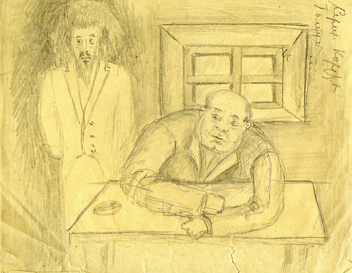 Зарисовка К.С. Станиславского к «Бегу» М.А. Булгакова, 1928