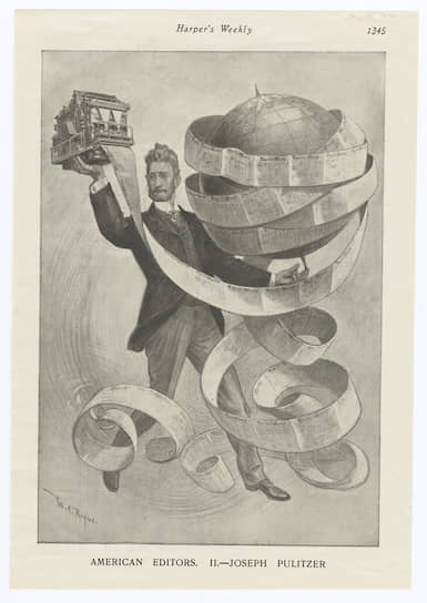 Уильям Роджерс. Шарж на Джозефа Пулитцера в Harper's Weekly, 1901