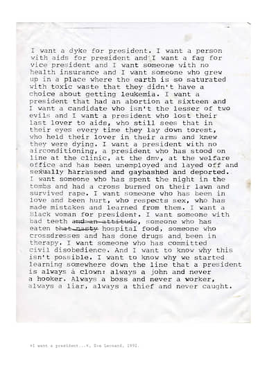 Зои Леонард. «Я хочу президента-лесбиянку», 1992 