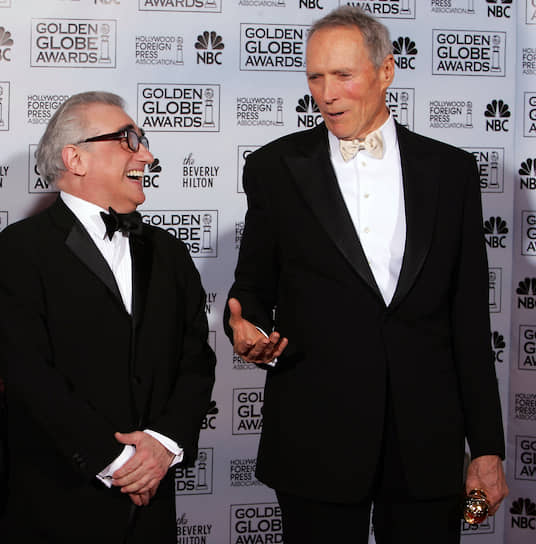 Мартин Скорсезе и Клинт Иствуд на церемонии вручения премии «Золотой глобус», 2005 