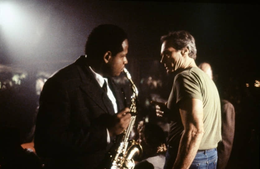 Форест Уитакер и Клинт Иствуд на съемках «Птицы», 1988 