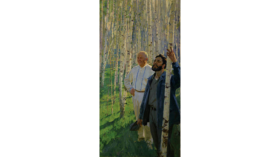 Марат Самсонов. «Никита Хрущев и Фидель Кастро в березовой роще», 1960-е