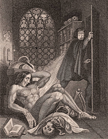 Теодор фон Холст. Иллюстрация к «Франкенштейну», 1831 
