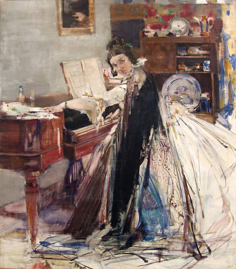 «Портрет Н.М. Сапожниковой (у рояля)», 1916