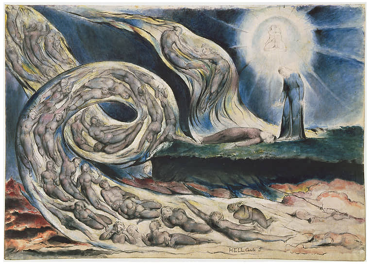 Уильям Блейк. «Круг сладострастников. Франческа да Римини», 1824–1827