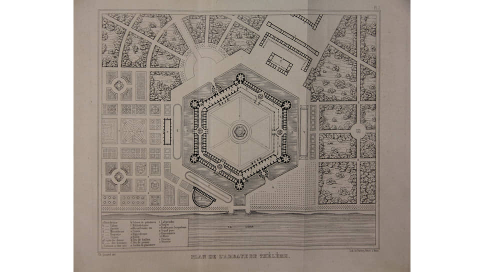 Шарль Ленорман. План Телемского аббатства, 1840