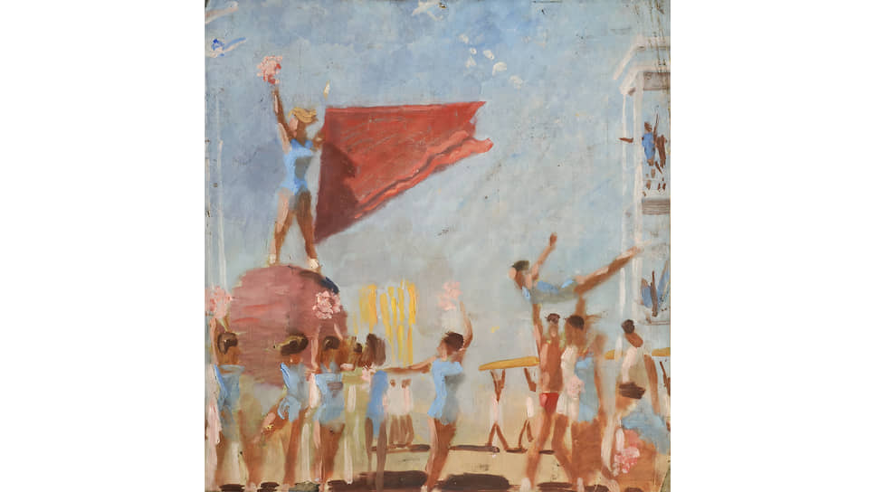 Александр Самохвалов. Эскиз к панно «Советская физкультура», 1934