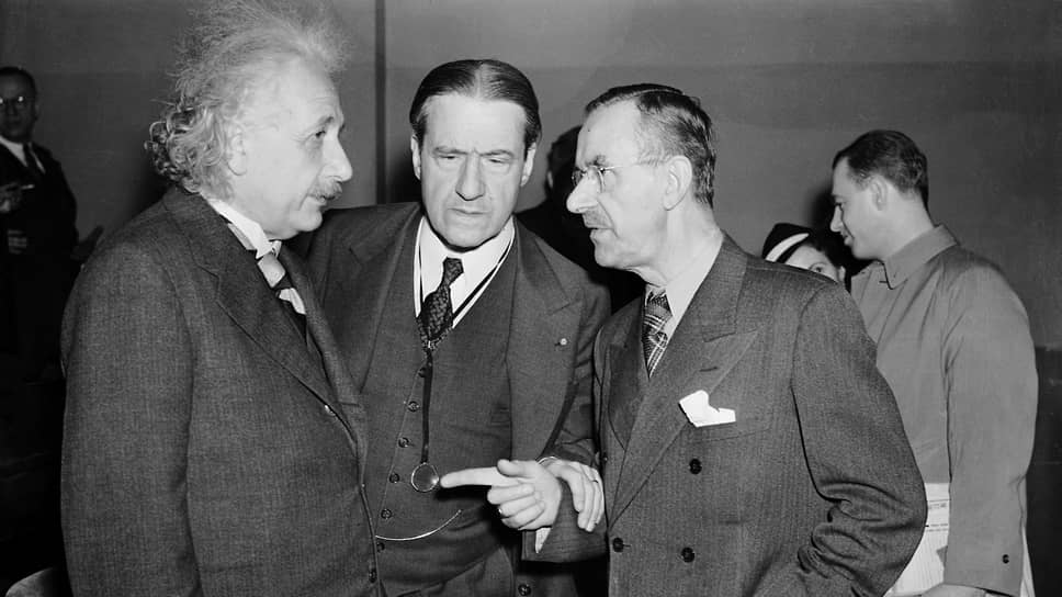 Слева направо: Альберт Эйнштейн, Стивен Уайз и Томас Манн, 1938
