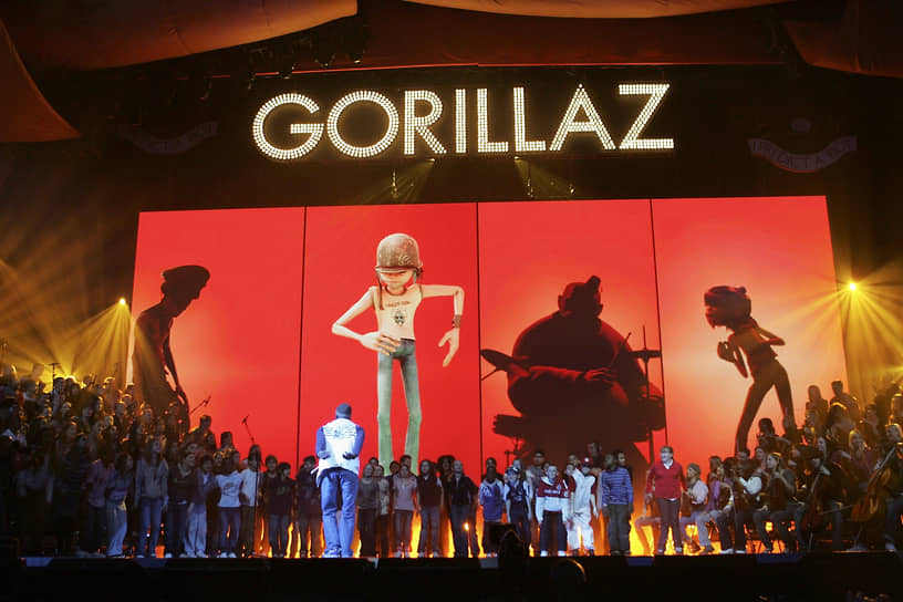 Gorillaz на репетиции перед Brit Awards 2006, Лондон, февраль 2006 