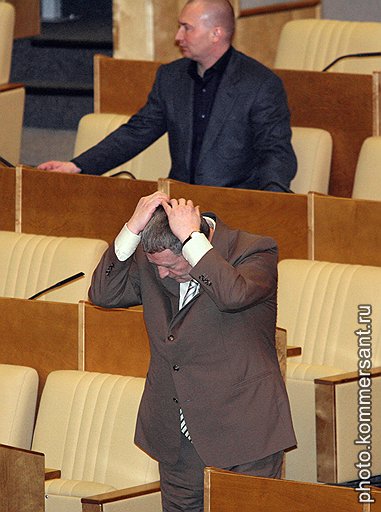 Заместитель председателя Госдумы, лидер ЛДПР Владимир Жириновский на пленарном заседании Думы. 2007 год 