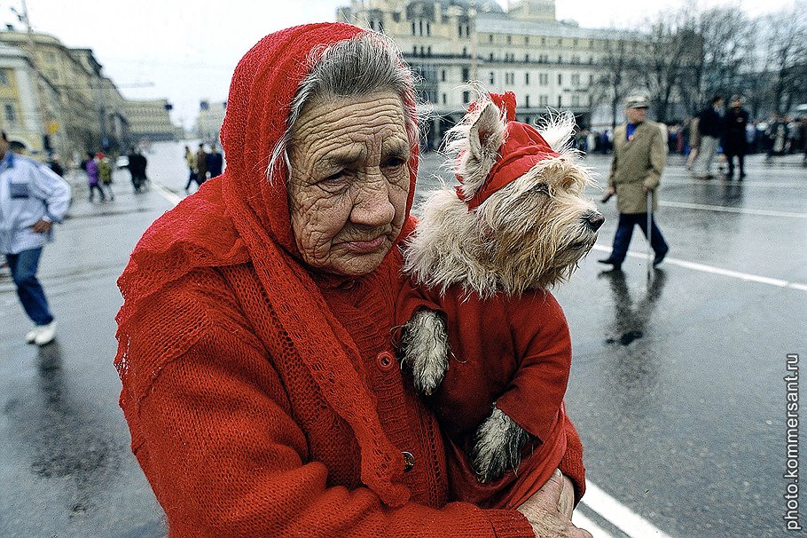 Первомайская демонстрация. Москва, 1996 год