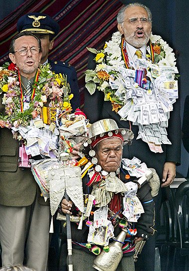 Президент Боливии Карлос Месса (справа). Ла-Пас, 2005 год