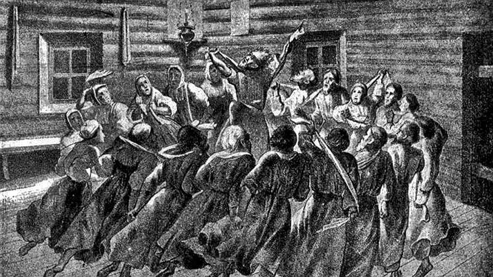 Хлысты охотно меняли свои преследуемые властями радения (на рисунке) на полигамную жизнь по-мормонски