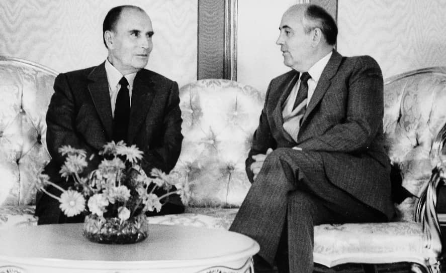 С президентом Франции Франсуа Миттераном, 1986 год 