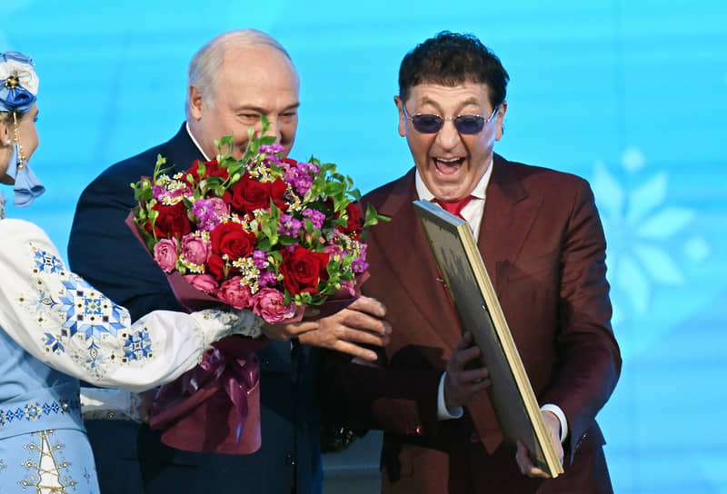 С президентом Белоруссии Александром Лукашенко на церемонии открытия фестиваля искусств «Славянский базар» в Витебске, 2024 год 