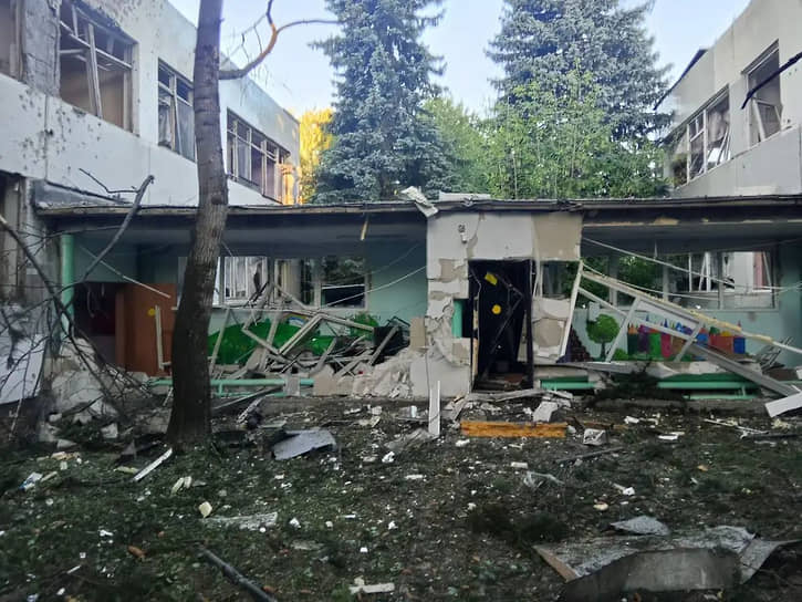 Последствия удара БПЛА в Электростали 