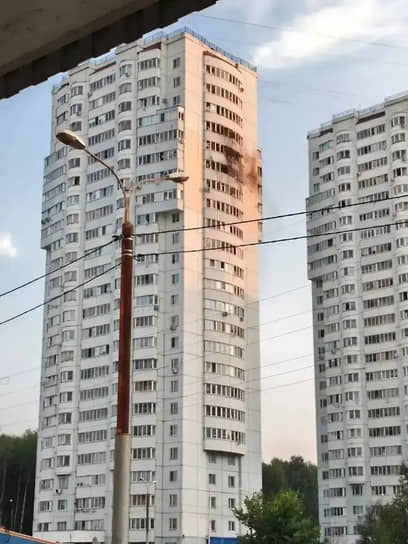 Последствия удара БПЛА по дому в Чехове