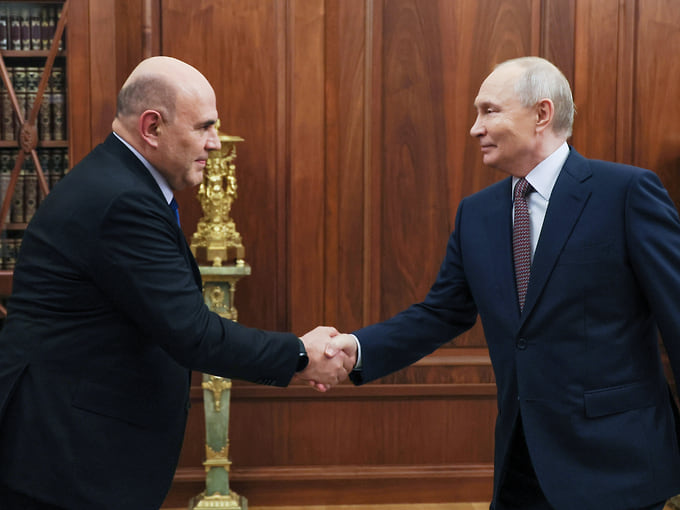 Михаил Мишустин и Владимир Путин 