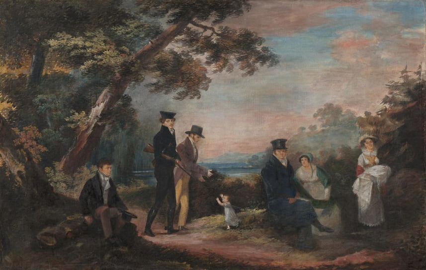Николай Лангер, «Портрет семей Бехтеевых и Лафоржей», 1812. ГТГ 