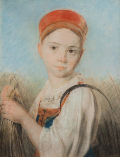 Алексей Венецианов, «Крестьянская девушка с серпом во ржи», конец 1810-х – начало 1820-х. ГТГ 