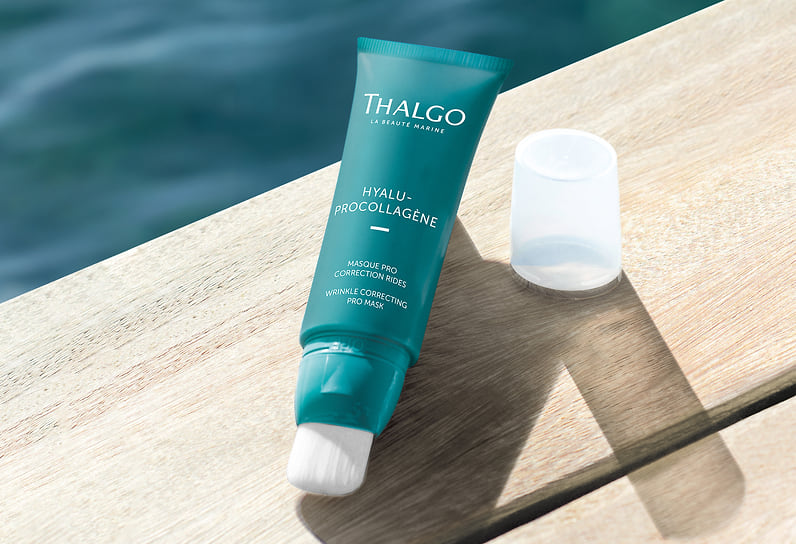 Thalgo, интенсивная разглаживающая морщины маска Wrinkle Correcting Pro Mask. В составе: три формы гиалуроновой кислоты и морской проколлаген 