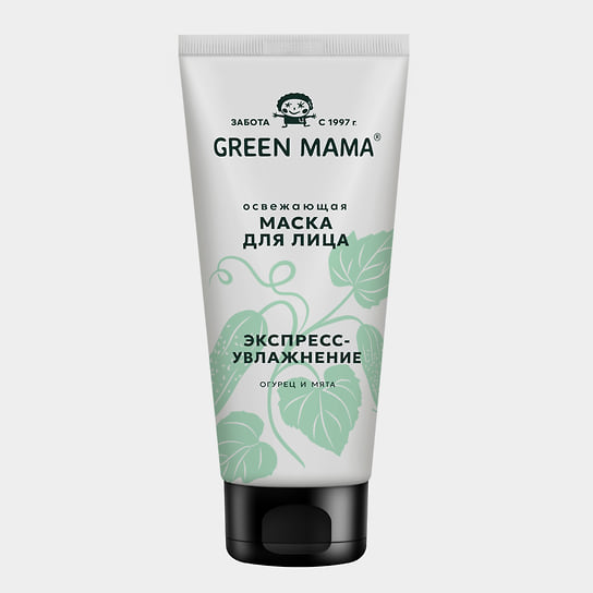Green Mama, освежающая тонизирующая маска для лица с мятой и огурцом. Освежающая маска для лица с мятой и огурцом от Green Mama: мгновенное обновление и свежесть в каждом прикосновении 