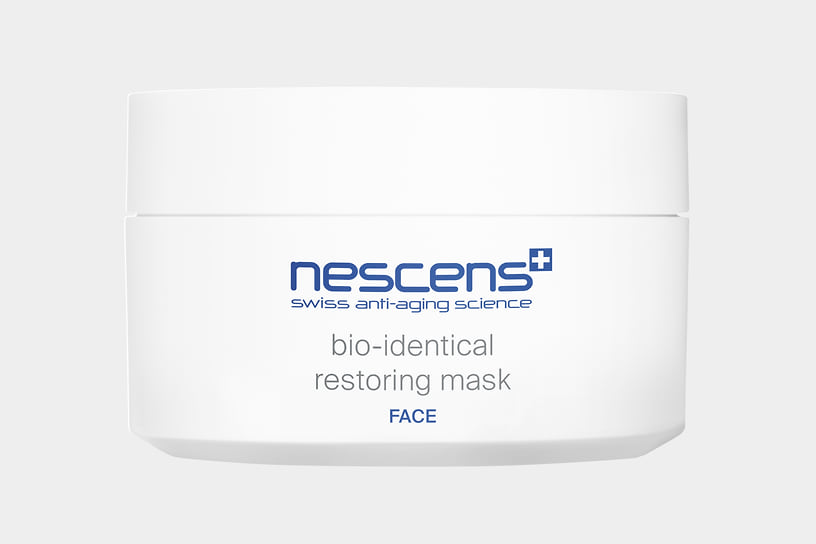 Nescens, восстанавливающая маска Bio-Identical Restoring Mask Face. В составе: «биоидентичные» активные вещества для восстановления липидного баланса, увлажнения и упругости кожи 