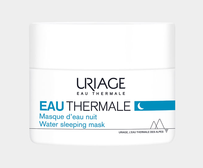 Урьяж, ночная увлажняющая маска Eau Thermale Water Sleeping Mask. В составе: термальная вода Урьяж, гиалуроновая кислота, альгинат, пуллулан, акваксил, экстракт эдельвейса, мочевина, фитоскваланы 
