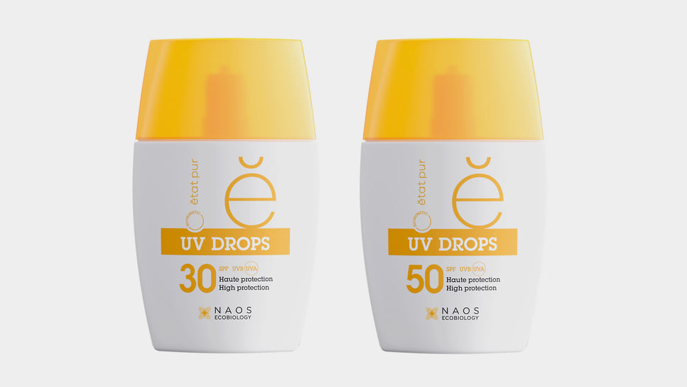 Etat Pur, солнцезащитные увлажняющие флюиды для лица UV Drops SPF 30 и SPF 50 на 100% минеральных УФ-фильтрах 
