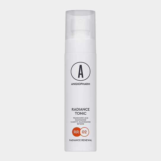 «Ангиофарм», осветляющий тоник Radiance Tonic как первый этап комплексной коррекции гиперпигментации и выравнивания тона кожи. В составе: ниацинамид, транексамовая кислота, бетаин, N-ацетилглюкозамин