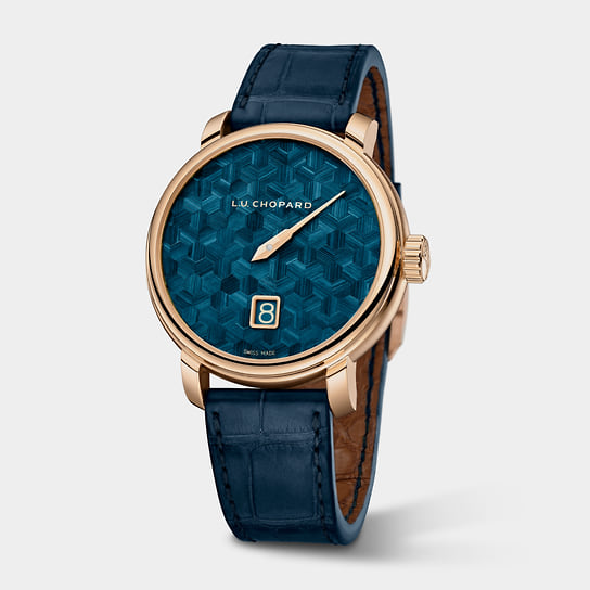 Часы L.U.C Quattro Spirit 25 — Straw Marquetry, розовое золото, Chopard 