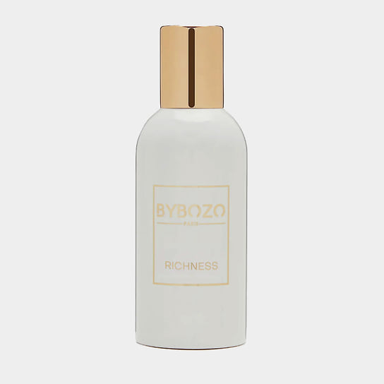 Bybozo, парфюмерная вуаль-мист для волос Richness. Ноты: роза, розовый перец, альдегиды, апельсин, пион, фиалка, мускус 