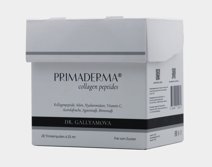 Primaderma, жидкий натуральный питьевой коллаген с витамином С, гиалуроновой кислотой, биотином и пептидами