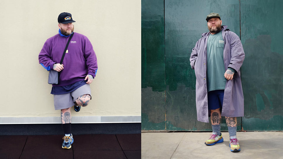 Репэр Экшен Бронсон в кроссовках New Balance х Action Bronson собственного дизайна, модели Baklava и Lapis Lazuli  